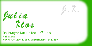 julia klos business card